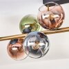 Koyoto ceiling light, globe light gold, black, 10-light sources