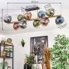 Koyoto ceiling light, globe light gold, black, 10-light sources