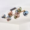 Koyoto ceiling light, globe light gold, black, 10-light sources