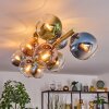 Koyoto ceiling light, globe light gold, black, 10-light sources