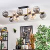 Koyoto ceiling light, globe light gold, black, 10-light sources