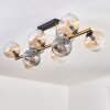 Koyoto ceiling light, globe light gold, black, 10-light sources