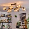 Koyoto ceiling light, globe light gold, black, 10-light sources