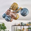 Koyoto ceiling light, globe light gold, black, 10-light sources