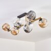 Ripoll ceiling light, globe light gold, black, 10-light sources