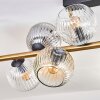 Ripoll ceiling light, globe light gold, black, 10-light sources