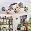 Ripoll ceiling light, globe light gold, black, 10-light sources