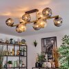 Ripoll ceiling light, globe light gold, black, 10-light sources