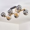 Ripoll ceiling light, globe light gold, black, 10-light sources