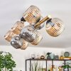 Ripoll ceiling light, globe light gold, black, 10-light sources