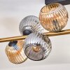 Ripoll ceiling light, globe light gold, black, 10-light sources
