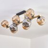 Ripoll ceiling light, globe light gold, black, 10-light sources