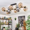 Ripoll ceiling light, globe light gold, black, 10-light sources
