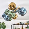 Ripoll ceiling light, globe light gold, black, 10-light sources