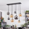 Ripoll hanging light, globe light, pendant light Amber, Smoke-coloured, 8-light sources