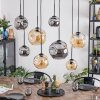 Ripoll hanging light, globe light, pendant light Amber, Smoke-coloured, 8-light sources