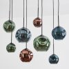 Ripoll hanging light, globe light, pendant light blue, green, coppery, 8-light sources