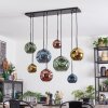 Ripoll hanging light, globe light, pendant light blue, gold, green, coppery, 8-light sources