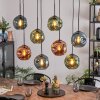 Ripoll hanging light, globe light, pendant light blue, green, coppery, 8-light sources