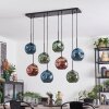 Ripoll hanging light, globe light, pendant light blue, green, coppery, 8-light sources