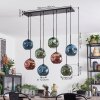 Ripoll hanging light, globe light, pendant light blue, green, coppery, 8-light sources