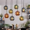 Ripoll hanging light, globe light, pendant light blue, green, coppery, 8-light sources