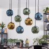 Ripoll hanging light, globe light, pendant light blue, gold, green, 8-light sources