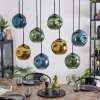 Ripoll hanging light, globe light, pendant light blue, gold, green, 8-light sources