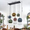 Koyoto hanging light, globe light, pendant light blue, gold, green, coppery, 6-light sources