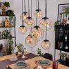 Gastor hanging light, globe light, pendant light Amber, clear, 8-light sources