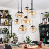 Gastor hanging light, globe light, pendant light Amber, clear, 8-light sources