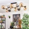 Koyoto ceiling light, globe light gold, black, 10-light sources