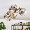 Ripoll ceiling light, globe light gold, black, 10-light sources