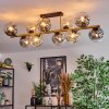 Ripoll ceiling light, globe light gold, black, 10-light sources