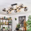 Ripoll ceiling light, globe light gold, black, 10-light sources