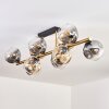 Ripoll ceiling light, globe light gold, black, 10-light sources