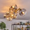 Ripoll ceiling light, globe light gold, black, 10-light sources