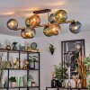 Koyoto ceiling light, globe light gold, black, 10-light sources