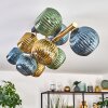 Koyoto ceiling light, globe light gold, black, 10-light sources