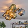 Koyoto ceiling light, globe light gold, black, 10-light sources
