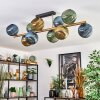Koyoto ceiling light, globe light gold, black, 10-light sources