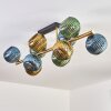 Koyoto ceiling light, globe light gold, black, 10-light sources