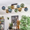 Koyoto ceiling light, globe light gold, black, 10-light sources