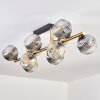 Ripoll ceiling light, globe light gold, black, 10-light sources