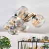 Ripoll ceiling light, globe light gold, black, 10-light sources
