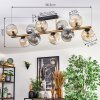 Ripoll ceiling light, globe light gold, black, 10-light sources