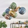 Koyoto ceiling light, globe light gold, black, 10-light sources