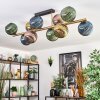 Koyoto ceiling light, globe light gold, black, 10-light sources
