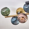 Koyoto ceiling light, globe light gold, black, 10-light sources