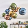 Koyoto ceiling light, globe light gold, black, 10-light sources